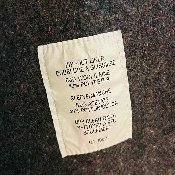 VINTAGE‎ 80's London Fog Classic Wool Lined Charcoal Grey Trench Coat Women's 12 - Picture 14 of 16